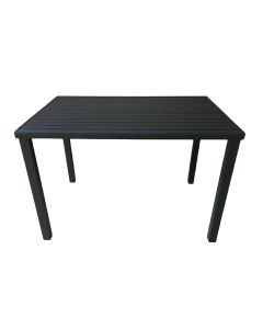 Mesa Tampo Ripado Retangular 2.00X1.00M Alumínio Preta