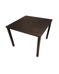 Mesa Tampo Ripado Quadrada 0.80X0.80M Alumínio Marrom