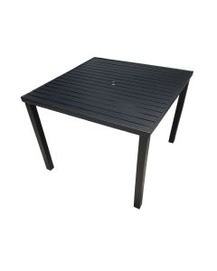 Mesa Tampo Ripado Quadrada 0.80X0.80M Alumínio Preta