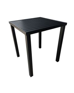 Mesa Tampo Ripado Quadrada 0.75X0.75M Alumínio Preta